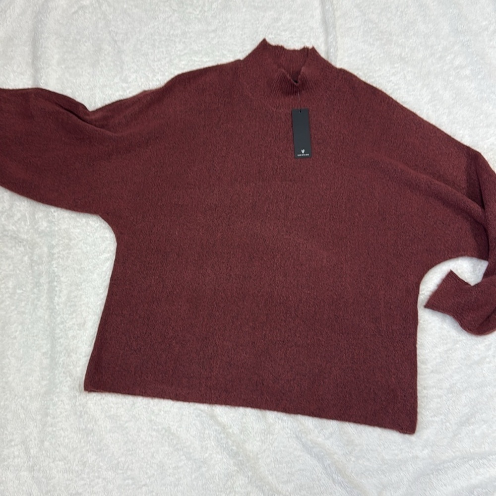 Lulu's Deep Red Turtleneck fall oversized Sweater - Picture 2 of 8
